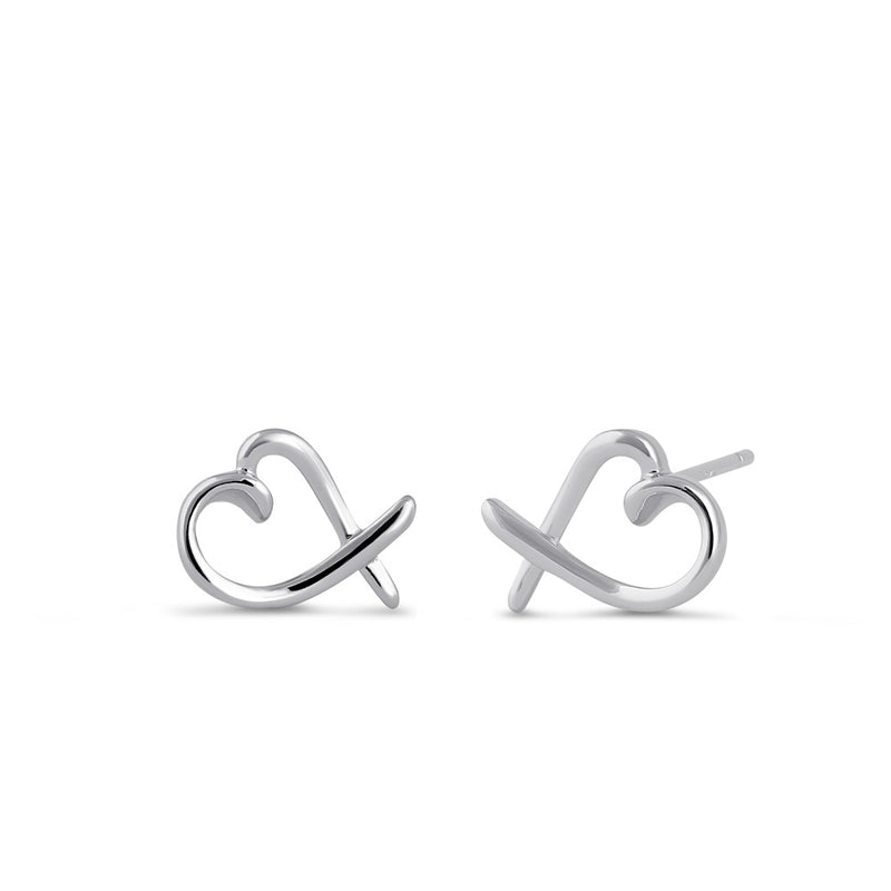 Sterling Silver Heart Design Earrings
