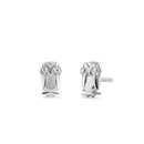 Sterling Silver Owl Stud Earrings