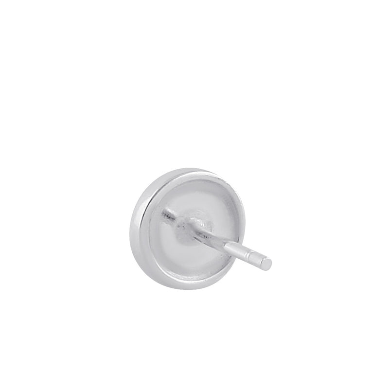 Sterling Silver Flat Circle Stud Earrings