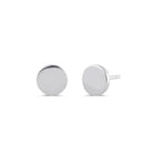 Sterling Silver Flat Circle Stud Earrings