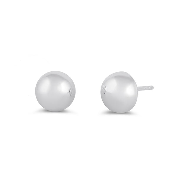 Sterling Silver 6mm Half Ball Earrings