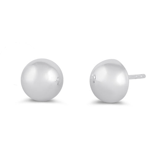 Sterling Silver 10mm Half Ball Earrings