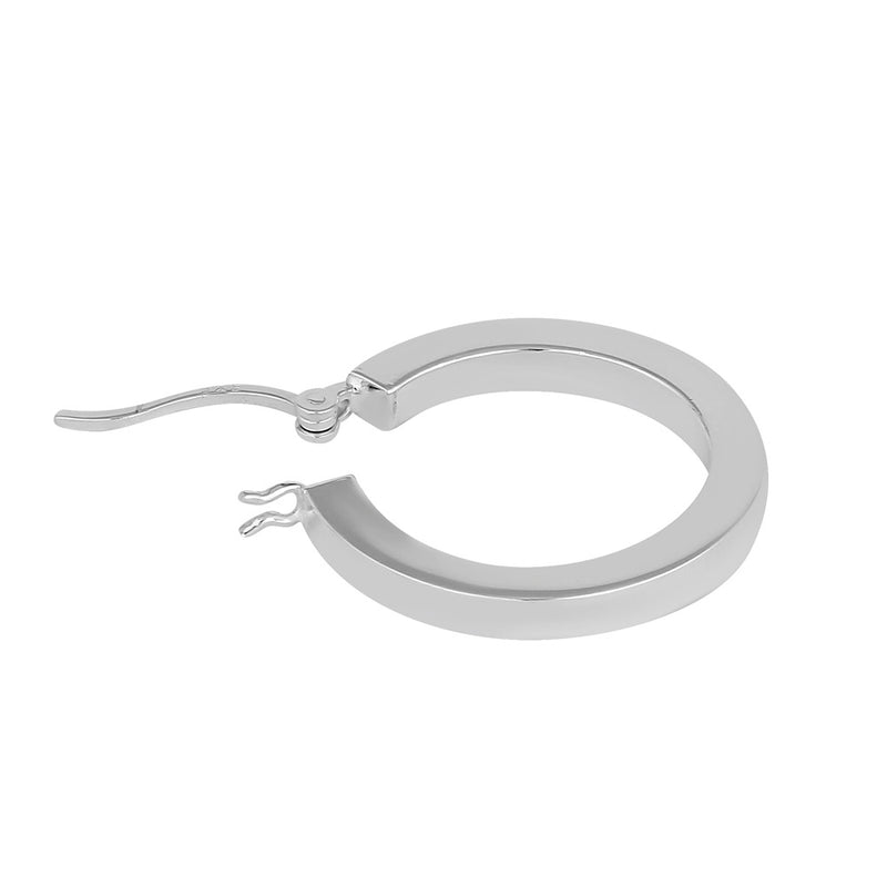 Sterling Silver 3.0mm x 20.0mm Hoop Earrings