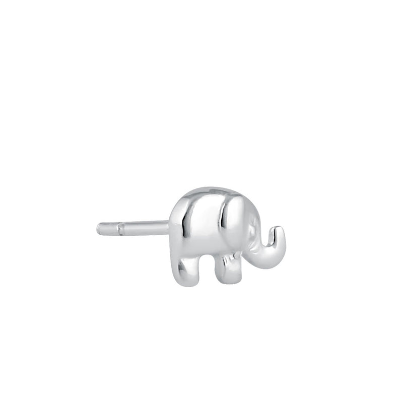 Sterling Silver Elephant Stud Earrings