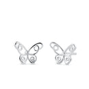 Sterling Silver Cute Butterfly Stud Earrings