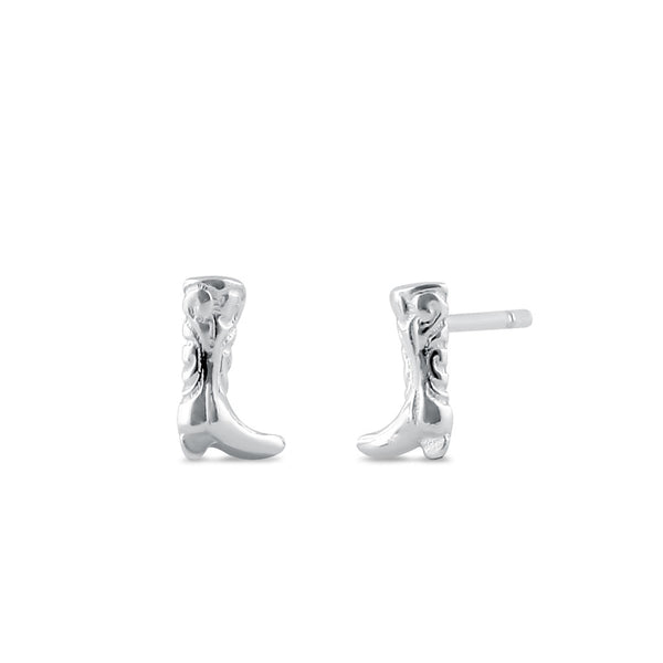 Sterling Silver Boot Stud Earrings