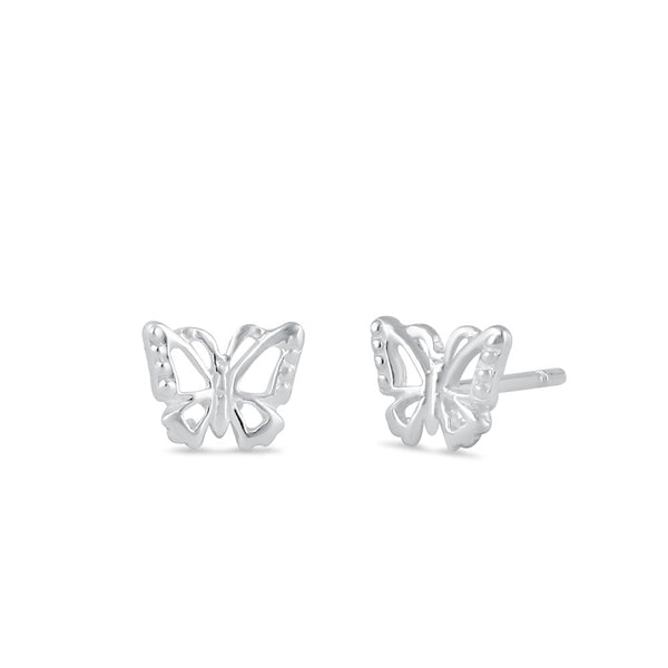Sterling Silver Dainty Butterfly Stud Earrings