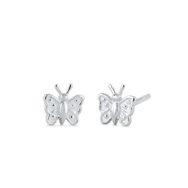 Sterling Silver Small Butterfly Stud Earrings