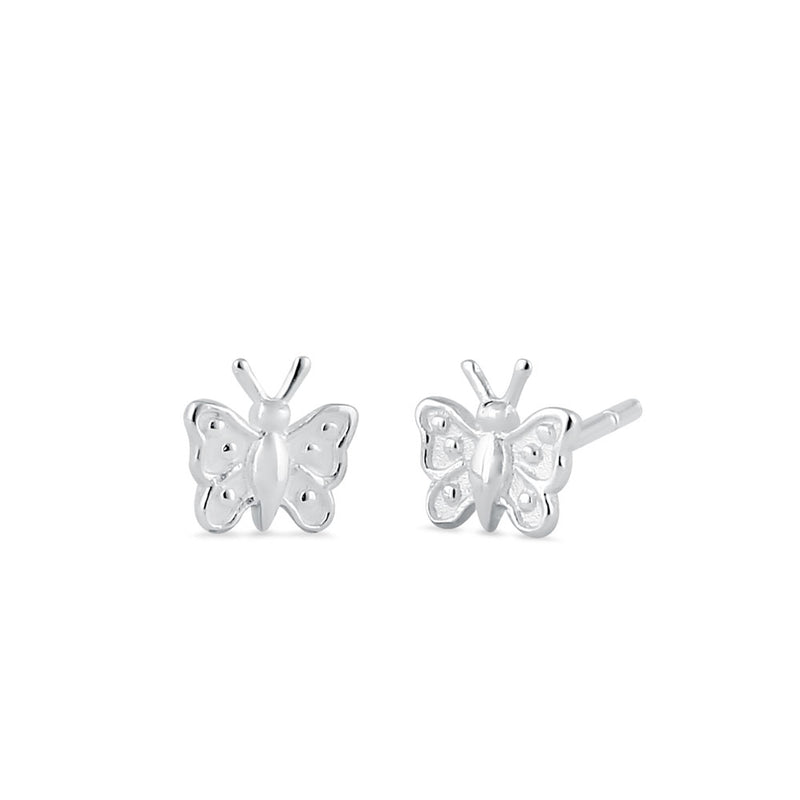 Sterling Silver Small Butterfly Stud Earrings