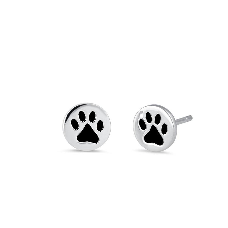 Sterling Silver Paw Stud Earrings