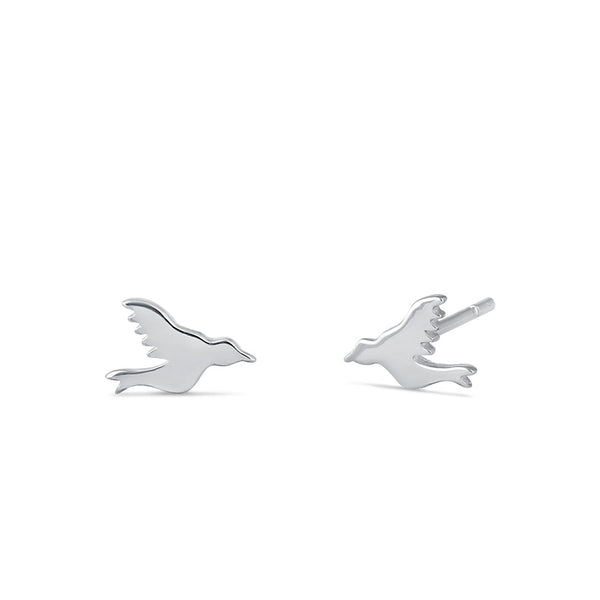 Sterling Silver Flying Bird Earrings