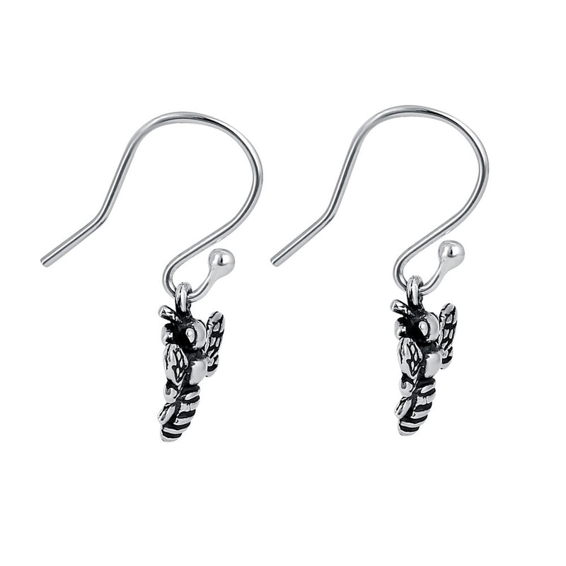 Sterling Silver Bee Dangle Earrings