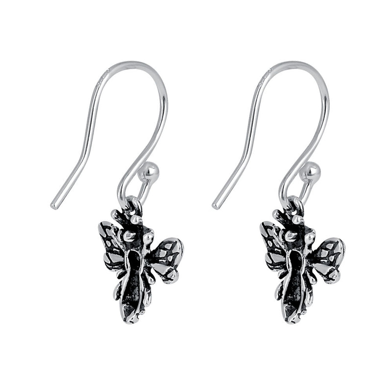 Sterling Silver Bee Dangle Earrings