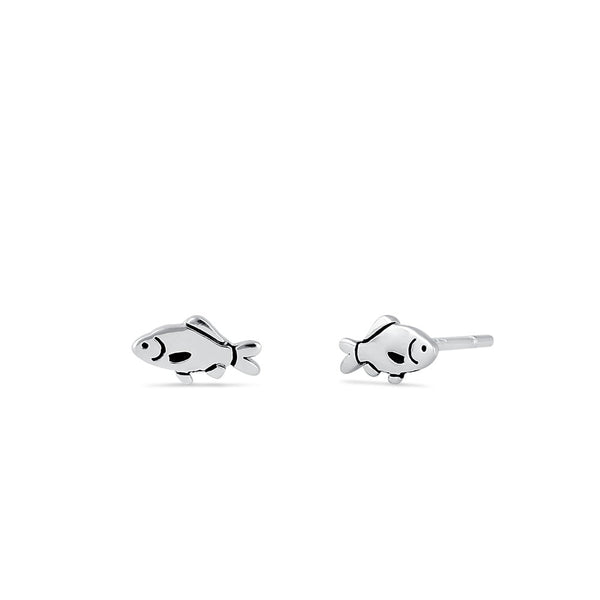 Sterling Silver Fish Earrings