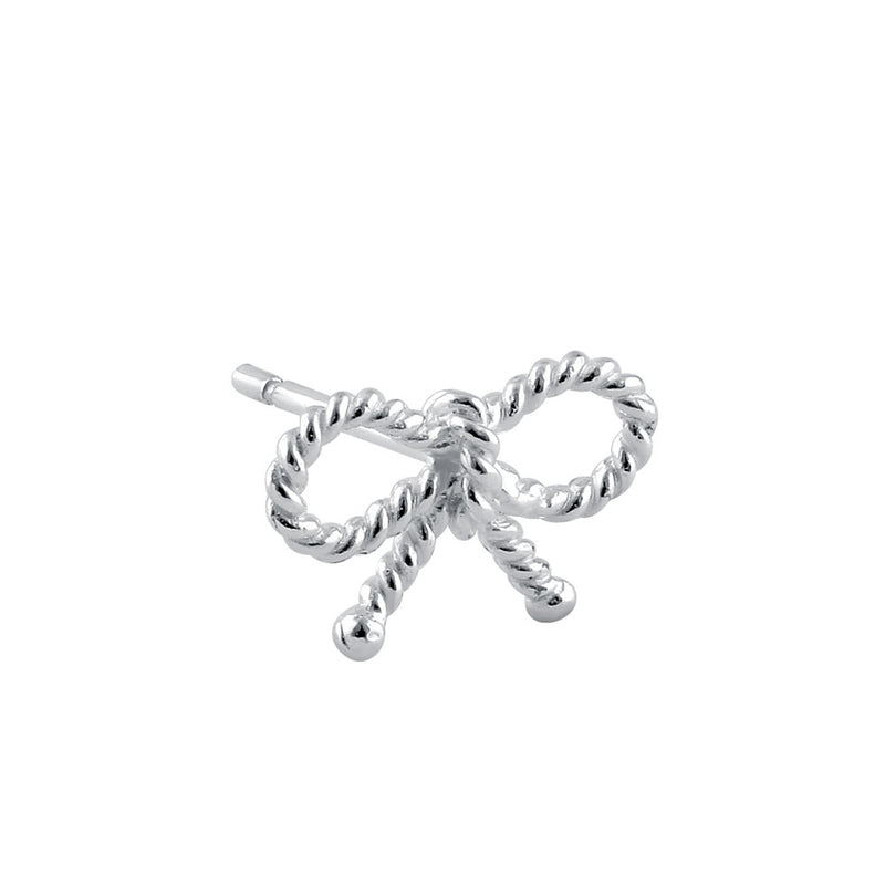 Sterling Silver Rope Bow Earrings