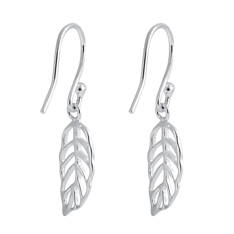 Sterling Silver Leaf Dangle Earrings