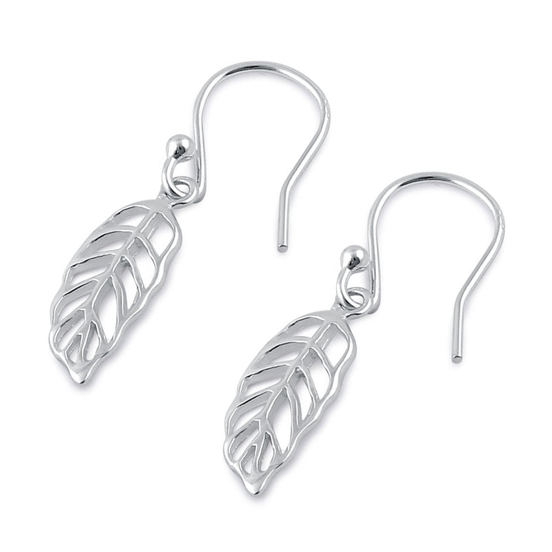 Sterling Silver Leaf Dangle Earrings