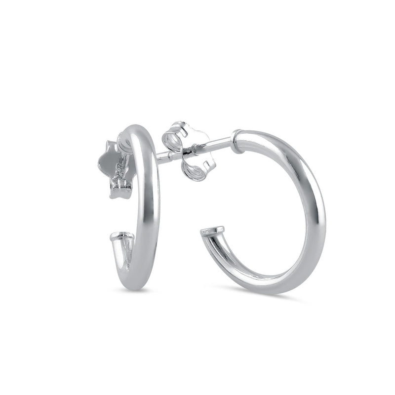 Sterling Silver 15mm x 2mm Hoop Earrings