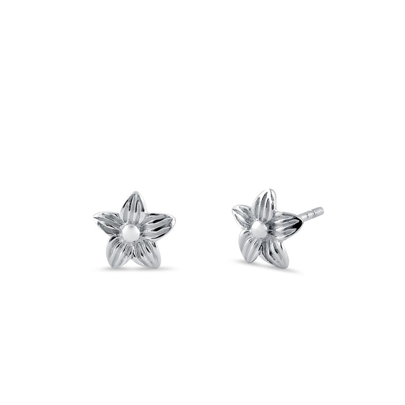 Sterling Silver Hibiscus Earrings