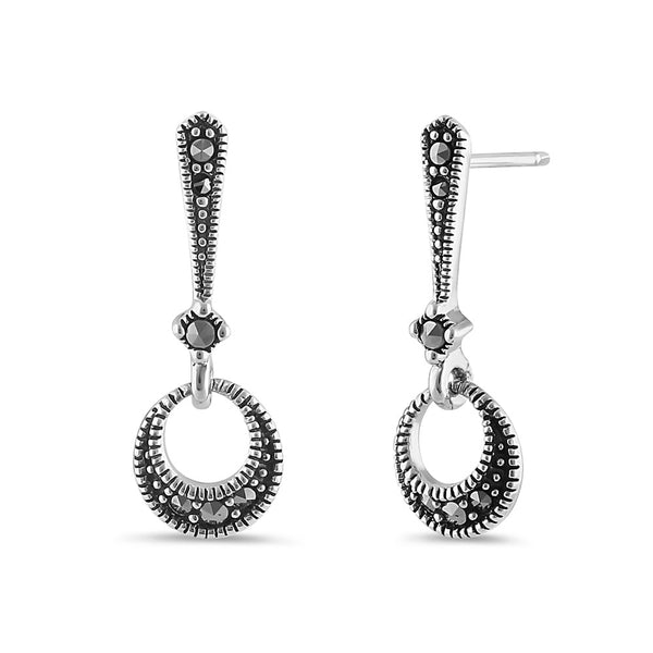 Sterling Silver Elegant Dainty Marcasite  Earrings