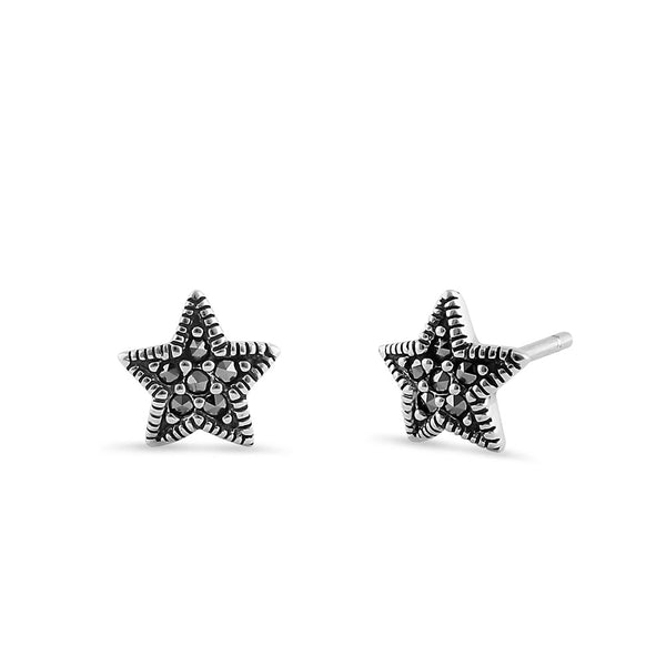 Sterling Silver Marcasite Star Earrings