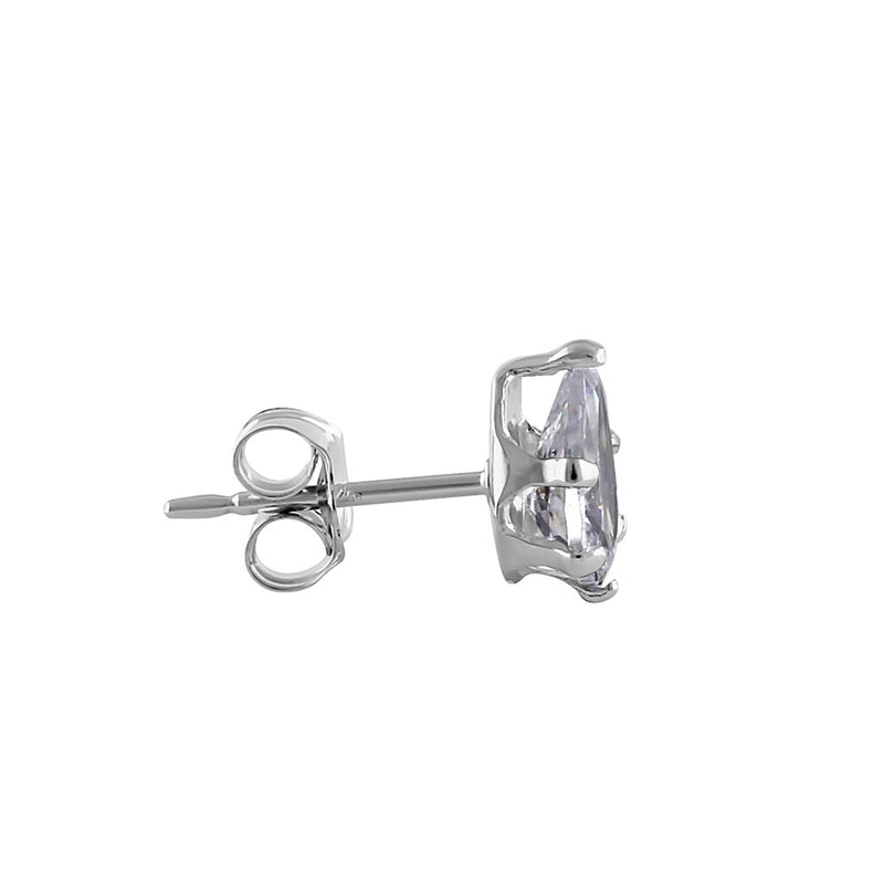 0.8ct Sterling Silver Clear Pear CZ Stud Earrings 6mm x 4mm