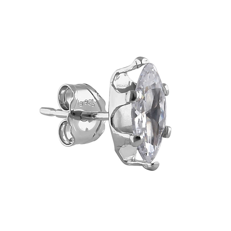 0.35ct Sterling Silver Clear Marquise CZ Stud Earrings 7mm x 3.5mm