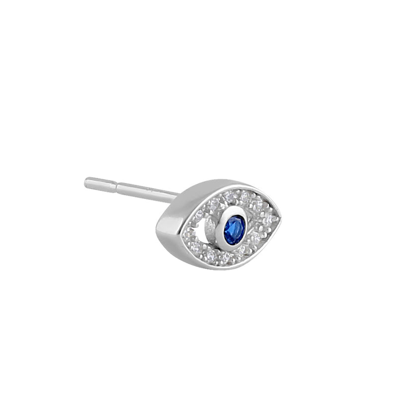 Sterling Silver Evil Eye CZ Earrings