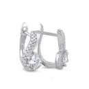 Sterling Silver Clear CZ Curved Hoop Earrings