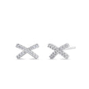 Sterling Silver Trendy X Earrings