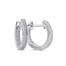 Sterling Silver 10.5mm x 2.5mm Clear CZ Hoop Earrings