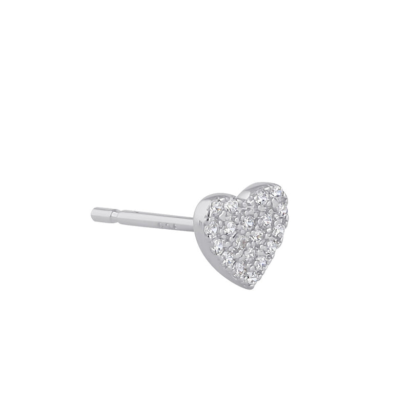 Sterling Silver Clear CZ Heart Earrings