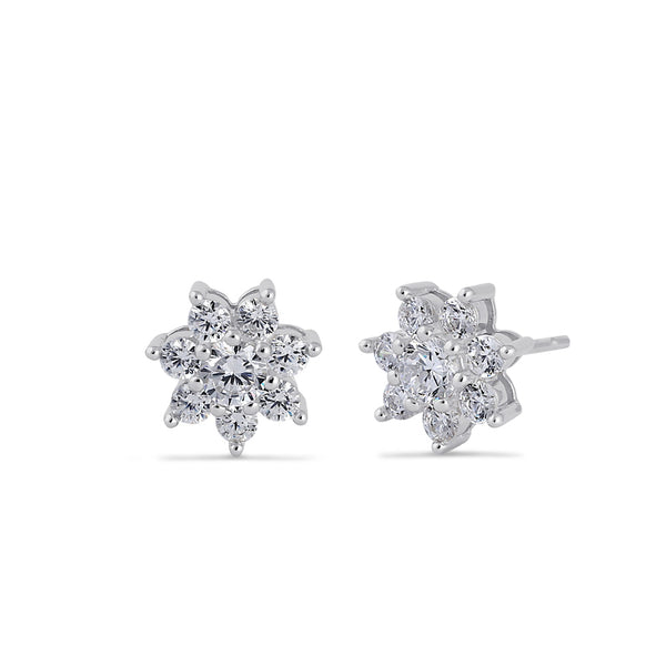 Sterling Silver 9mm Flower Earrings