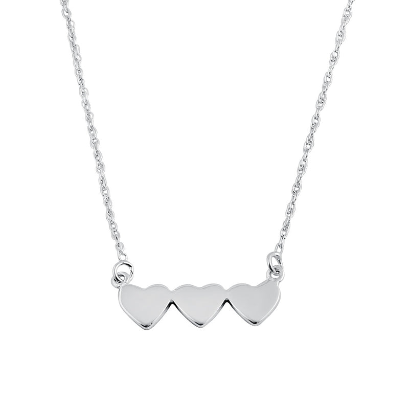 Sterling Silver Triple Heart Necklace