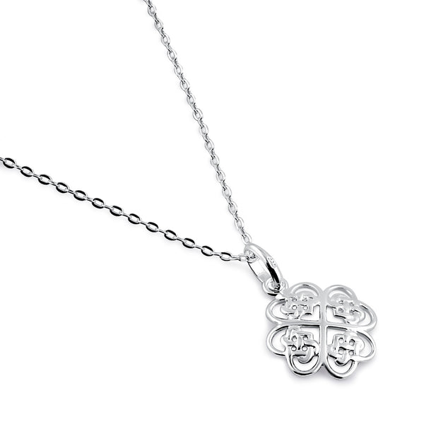 Sterling Silver Celtic Flower Necklace