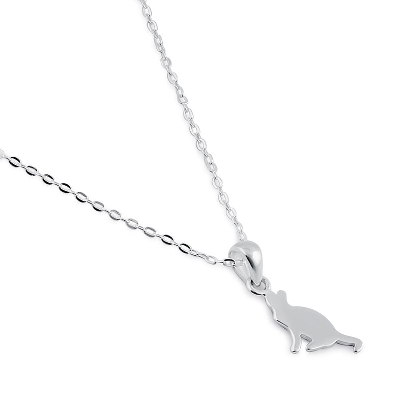 Sterling Silver Cat Necklace