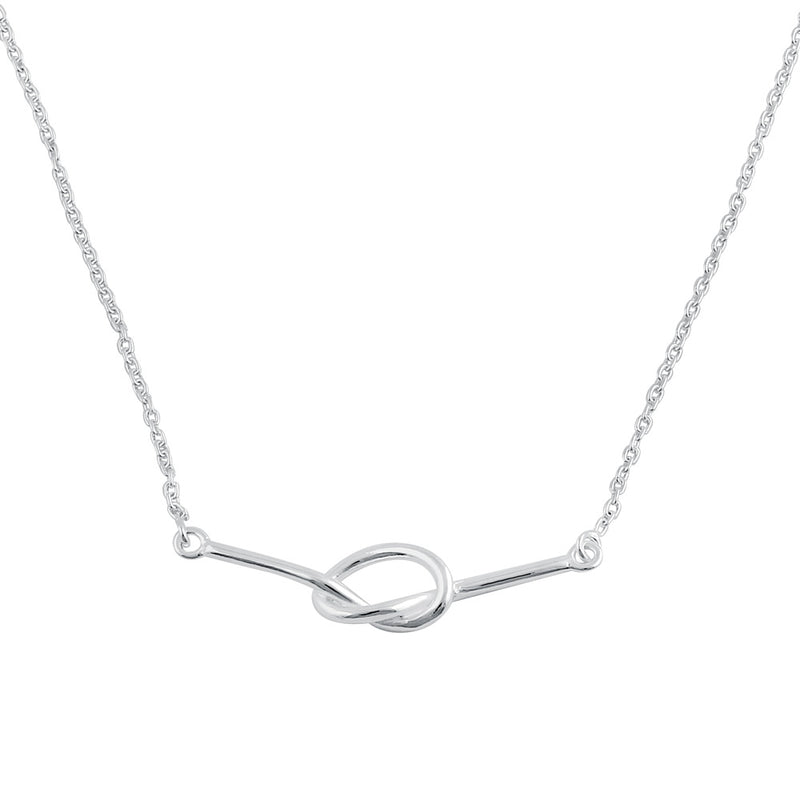 Sterling Silver Trendy Knot Necklace