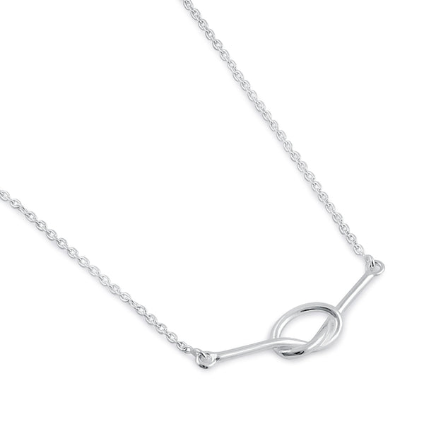 Sterling Silver Trendy Knot Necklace