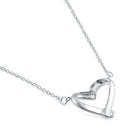 Sterling Silver 16mm x 18.5mm Ribbon Heart Necklace