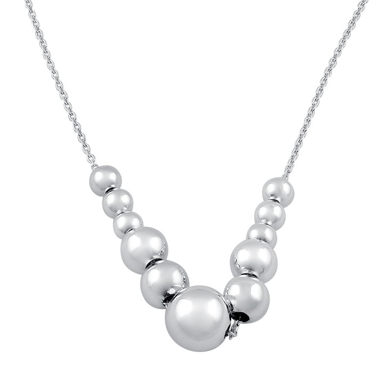 Sterling Silver Tier Bead Necklace