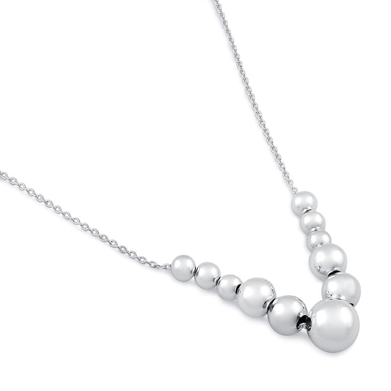 Sterling Silver Tier Bead Necklace