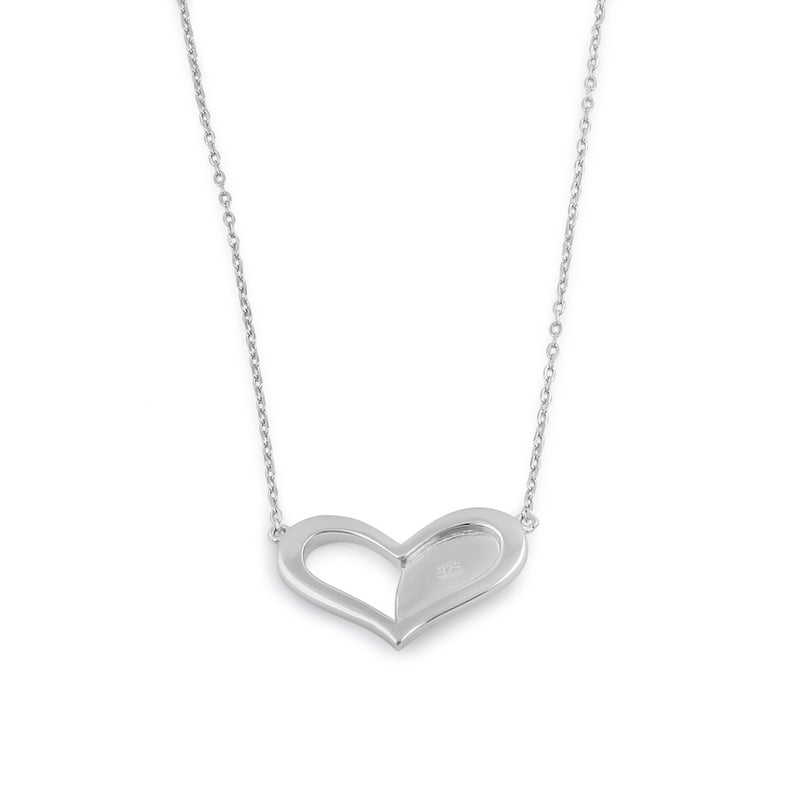 Sterling Silver Blue Lavender Heart Necklace