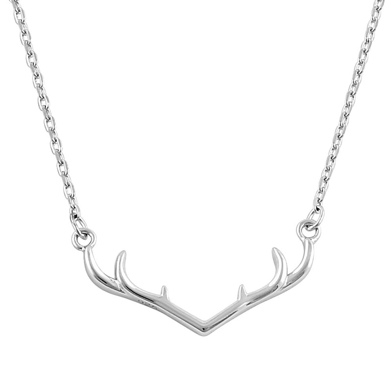 Sterling Silver Dainty Antlers Necklace