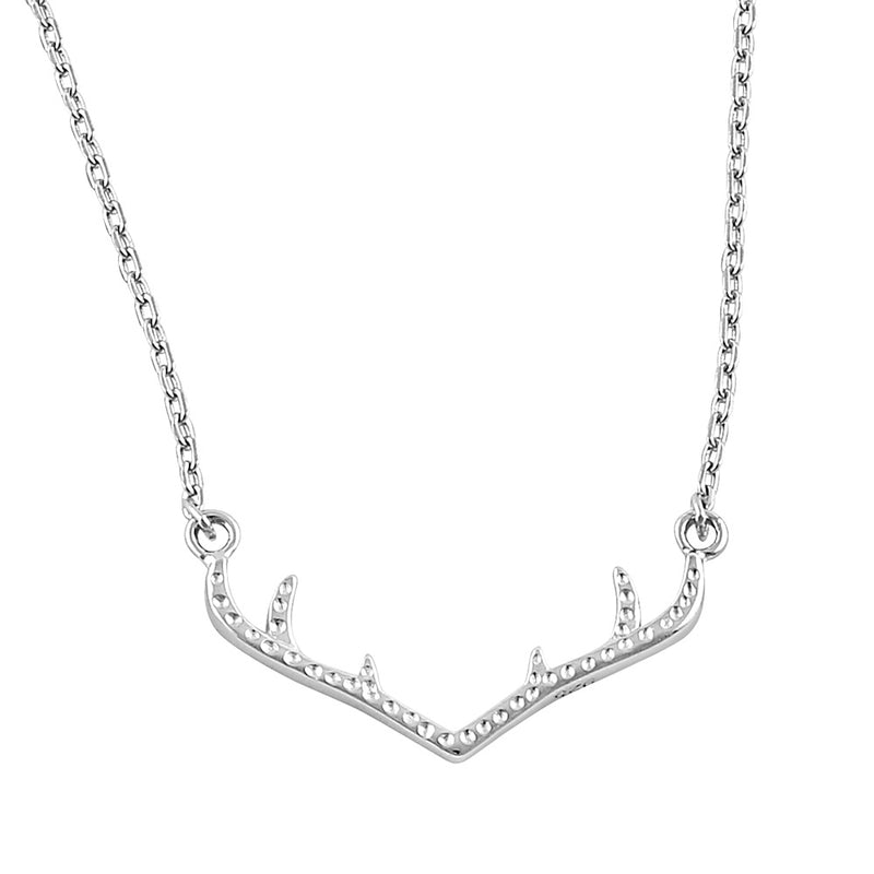 Sterling Silver Dainty Antlers Necklace