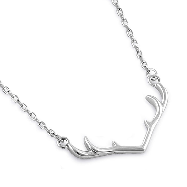 Sterling Silver Dainty Antlers Necklace