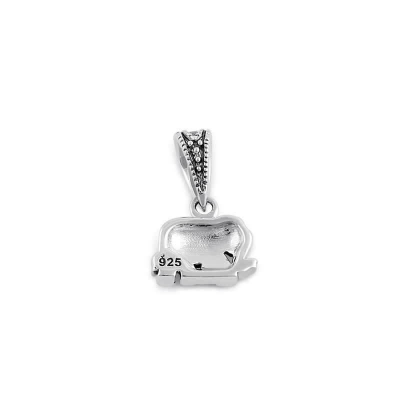 Sterling Silver Small Elephant Marcasite Pendant