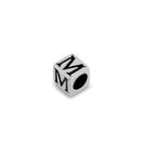 Sterling Silver 4.5mm Letter M Cube Pendant