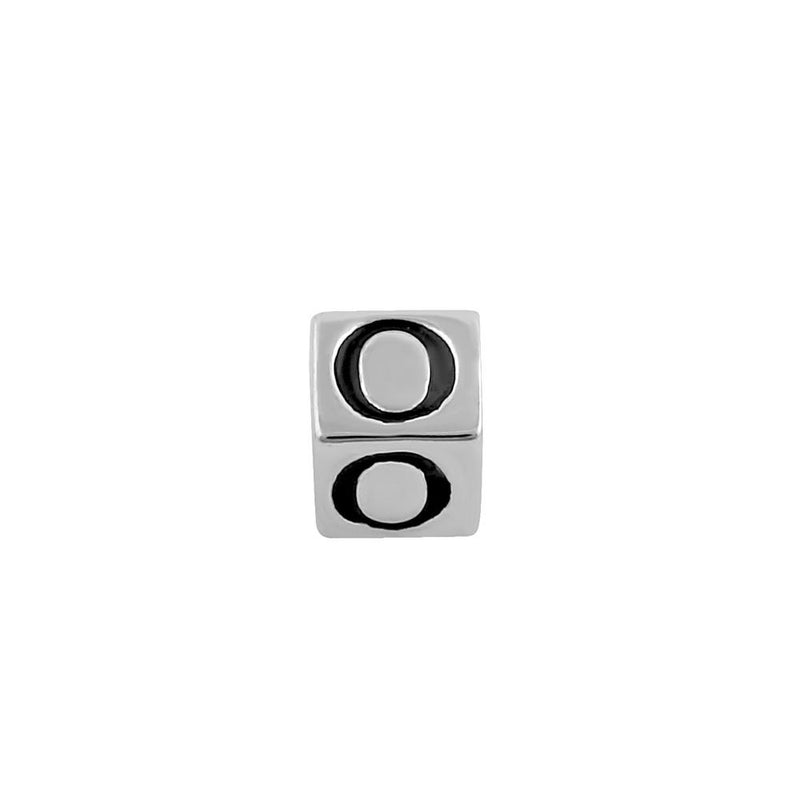 Sterling Silver 4.5mm Letter O Cube Pendant