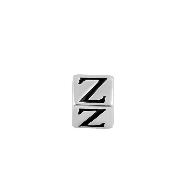 Sterling Silver 4.5mm Letter Z Cube Pendant