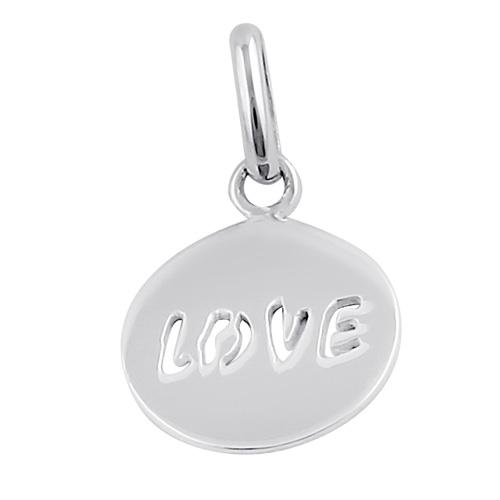 Sterling Silver Round Love Pendant